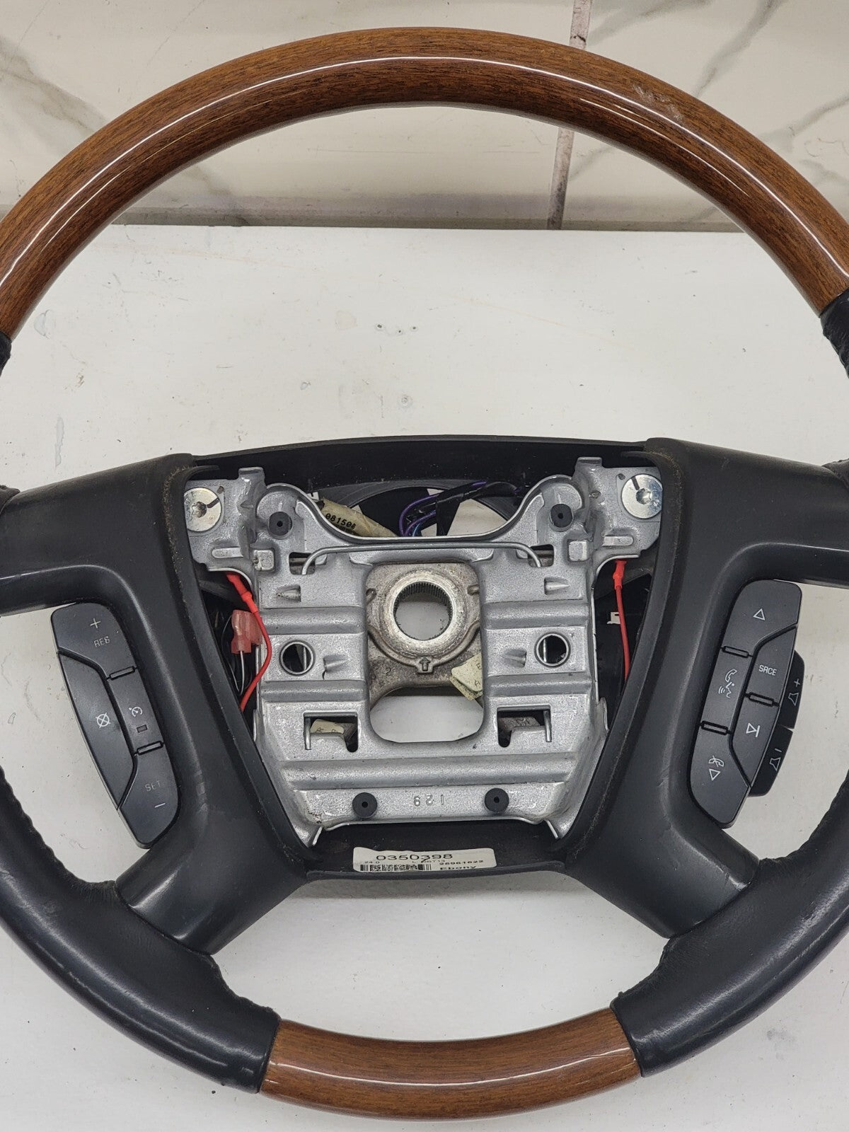 🔥2009 - 2012 Buick Enclave Woodgrain Black Leather Power Steering Wheel
