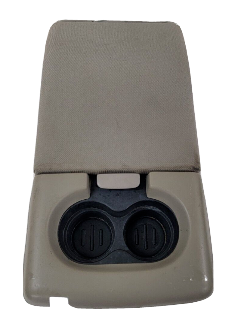 04-08 Ford F-150 Jump Seat Center Console Armrest One Cup Holder Cloth Tan JS1