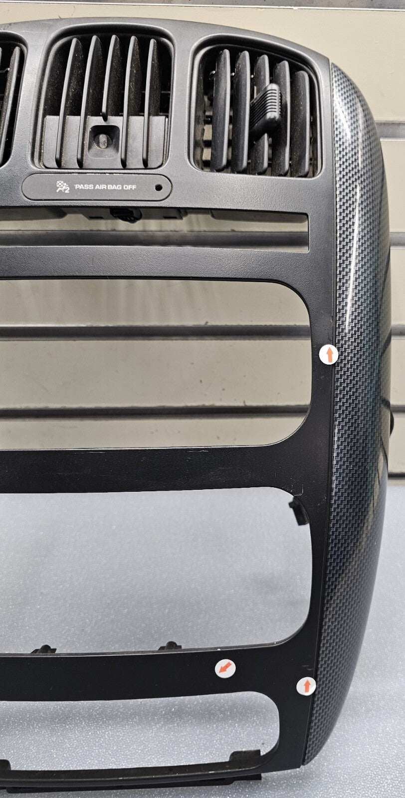 🔥01-07 Caravan Town & Country dash radio climate TRIM bezel Carbon Fiber Black