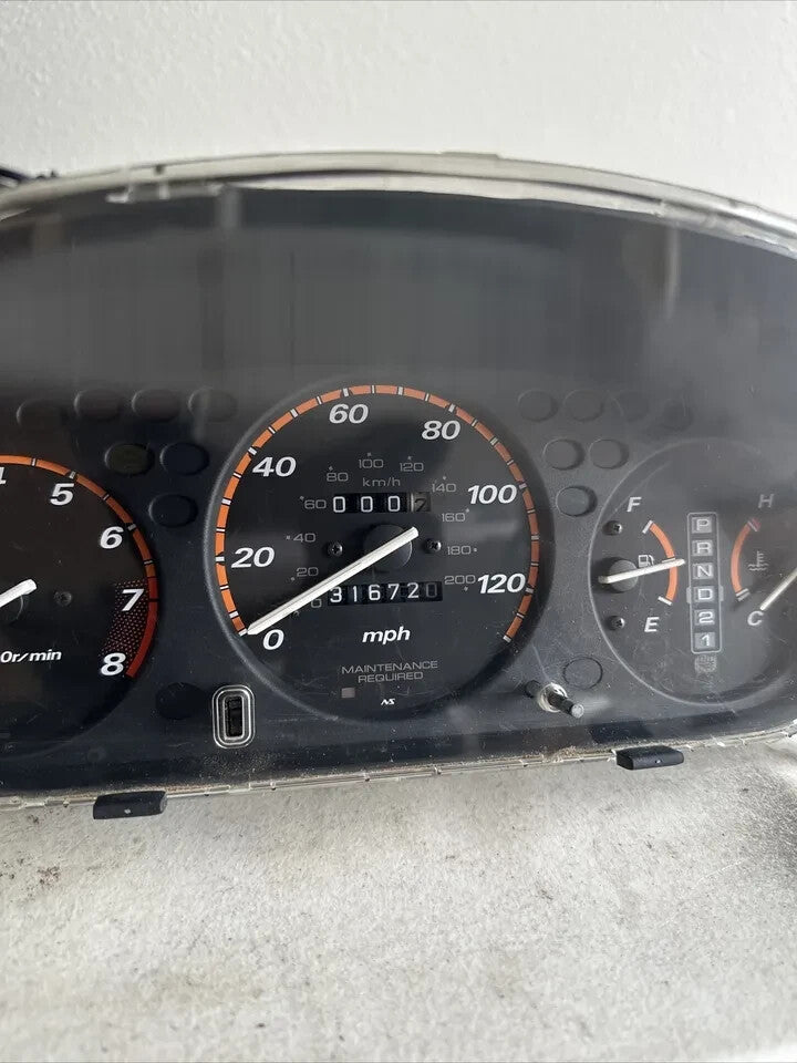 🔥97-01 Honda CRV Dash Instrument Cluster Speedometer Gauge Odometer Trim Panel