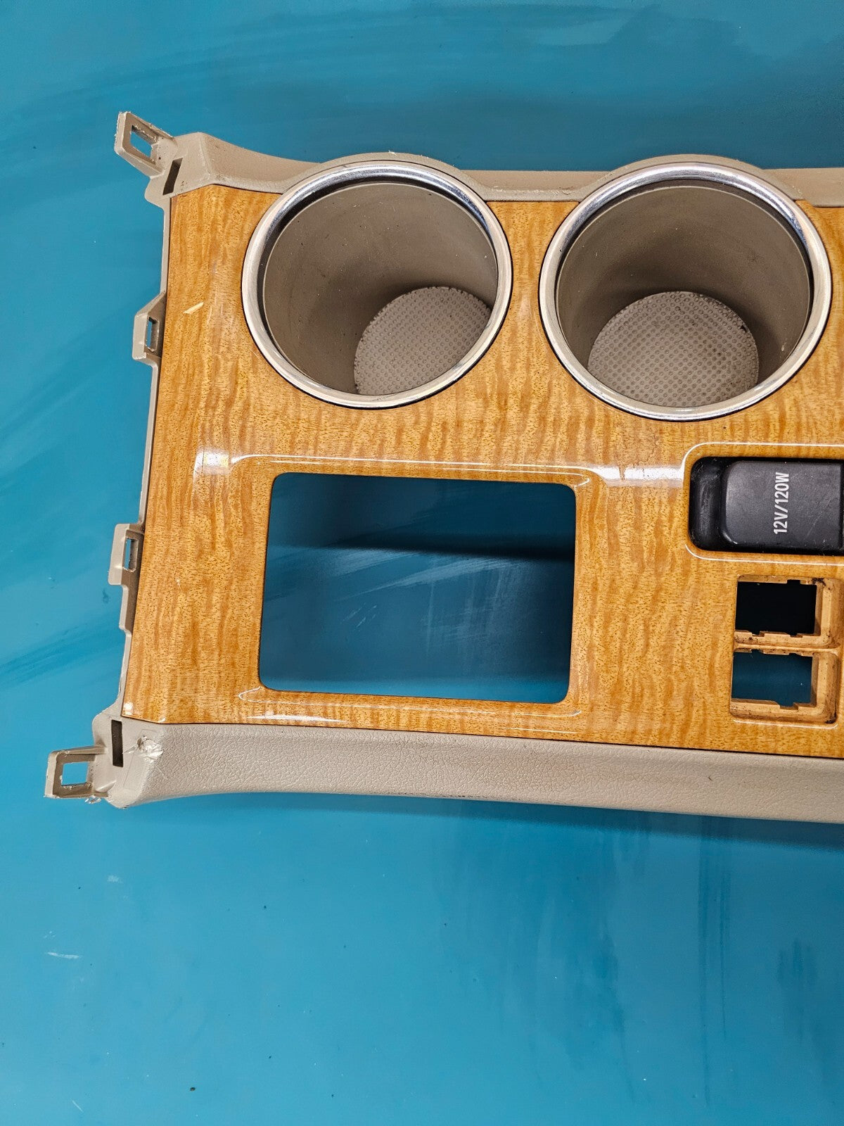 🔥08-10 HIGHLANDER FRONT CENTER SHIFTER BEZEL PANEL CUP DRINK HOLDER WOOD OEM