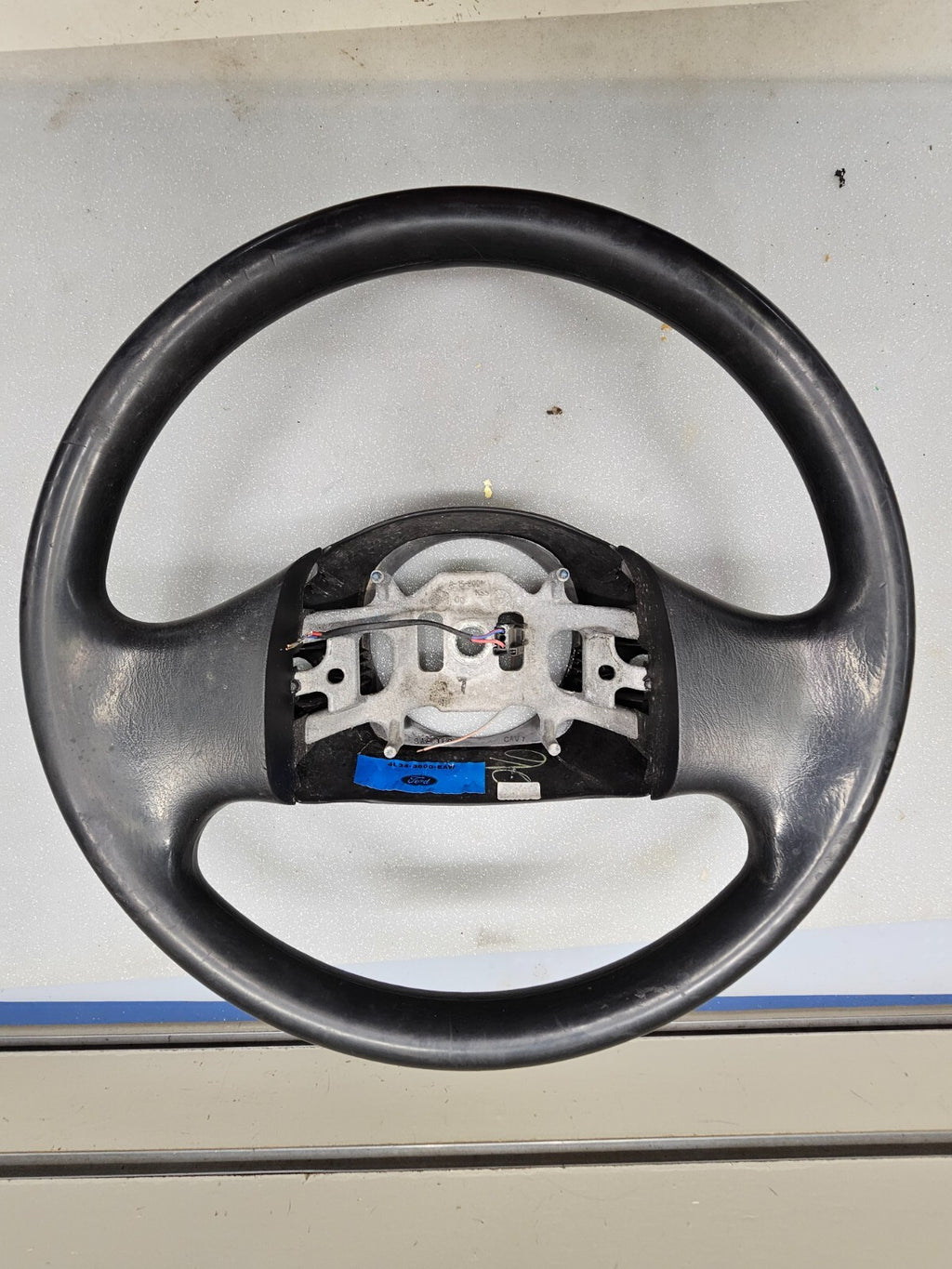 99-07 FORD F250 F350 SUPER DUTY PICKUP Steering Wheel Leather Column Shift Black