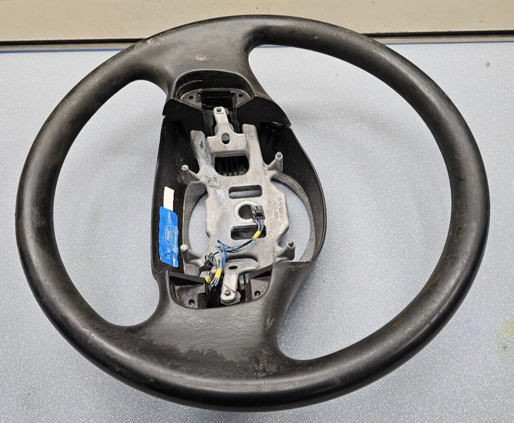 99-07 FORD F250 F350 SUPER DUTY Left Driver Steering Wheel Leather Column Black
