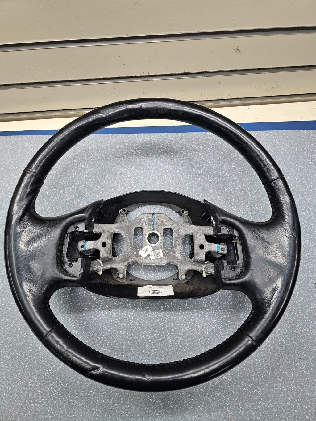 🔥1997-2003 Ford F-150 F-250 EXPEDITION Leather Steering Wheel Cruise Black OEM