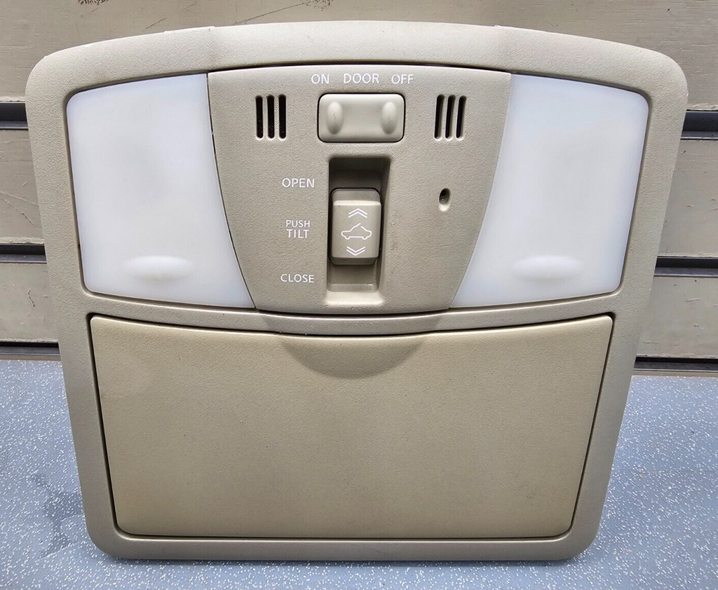09-14 Maxima Murano Rogue Overhead Roof Console Storage Dome Map Light Lamp Tan