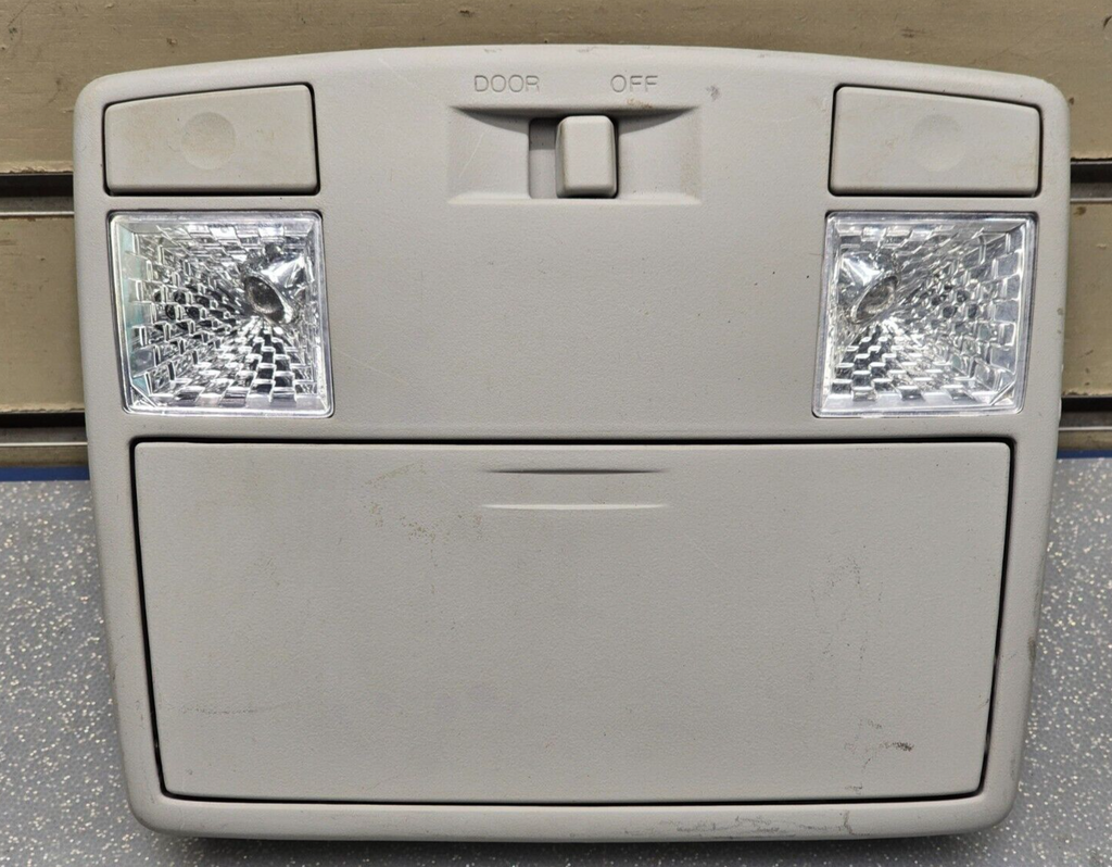 03-08 MAZDA 6 RX8 OVERHEAD ROOF CONSOLE MAP DOME LIGHT STORAGE ASSEMBLY LT GRAY