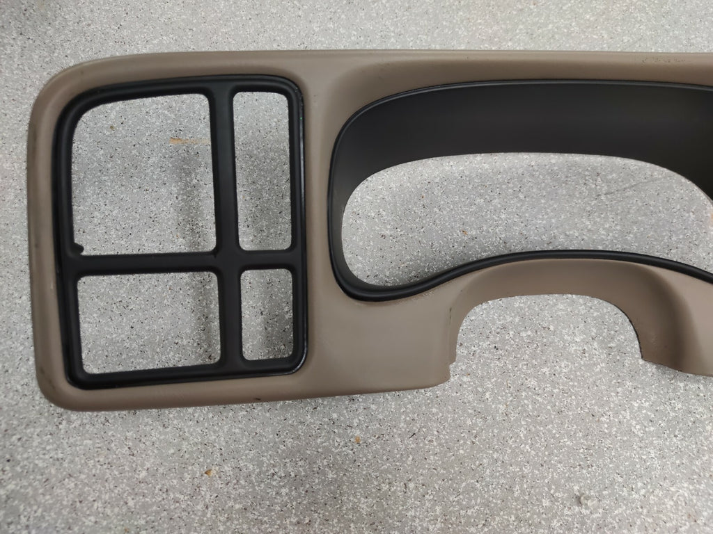 🔥99-02 CHEVY GMC INSTRUMENT Cluster Speedo Dash Trim Panel Radio Bezel Tan C4