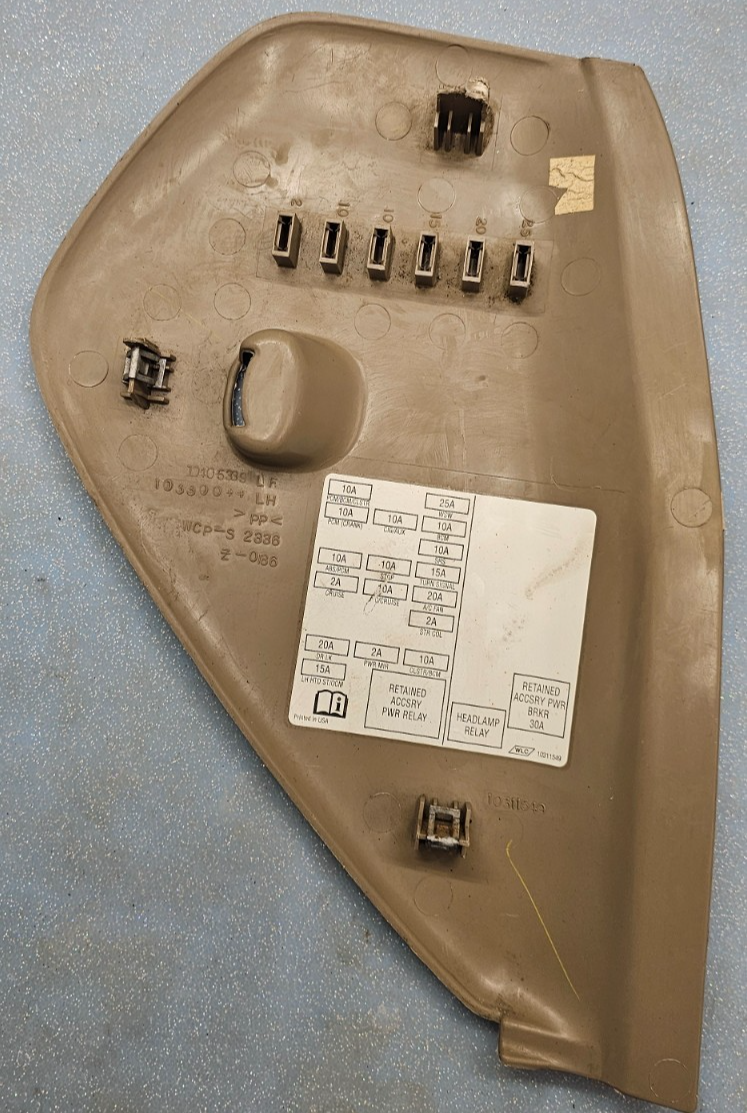 🔥00-05 Chevy Monte Carlo dash Left driver Interior Fuse Cover TAN