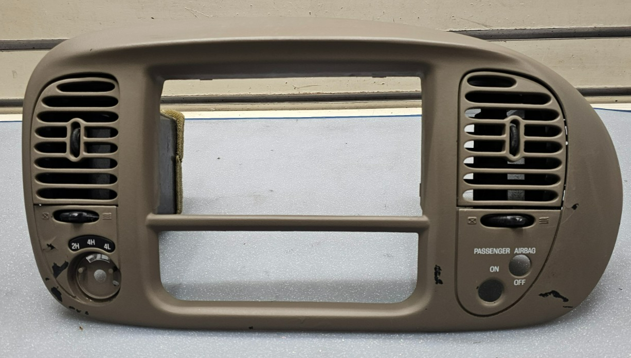 🔥97-03 Ford F150 Center Dash AM FM Radio Climate Trim Stereo BEZEL Panel TAN