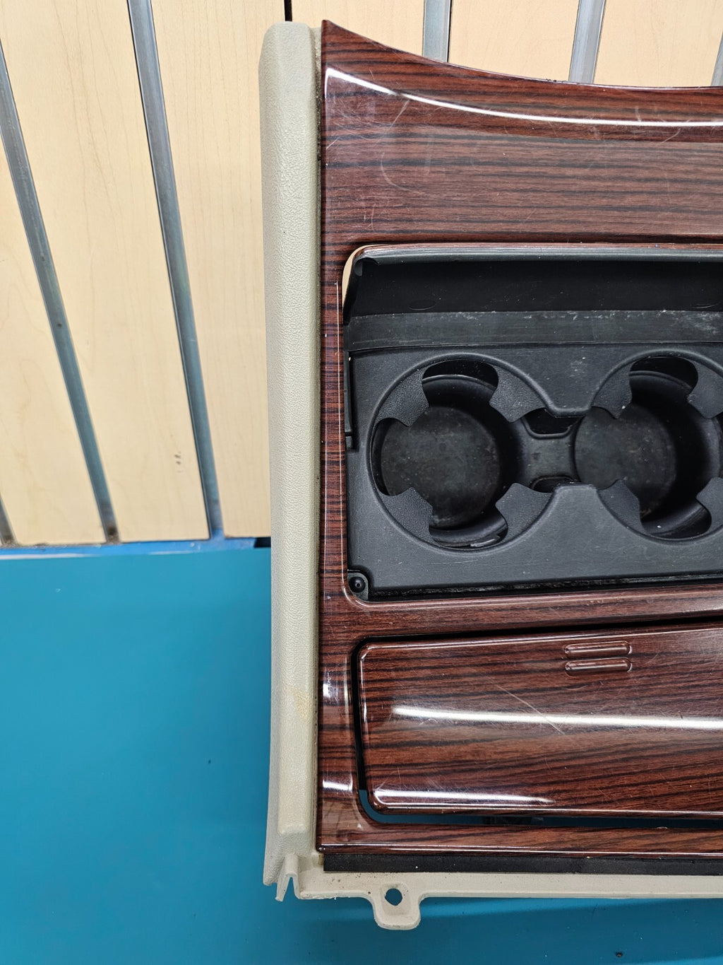 🔥99-02 CHEVY GMC Center Console Dash Trim Panel Ashtray Cup Drink Holder WOOD