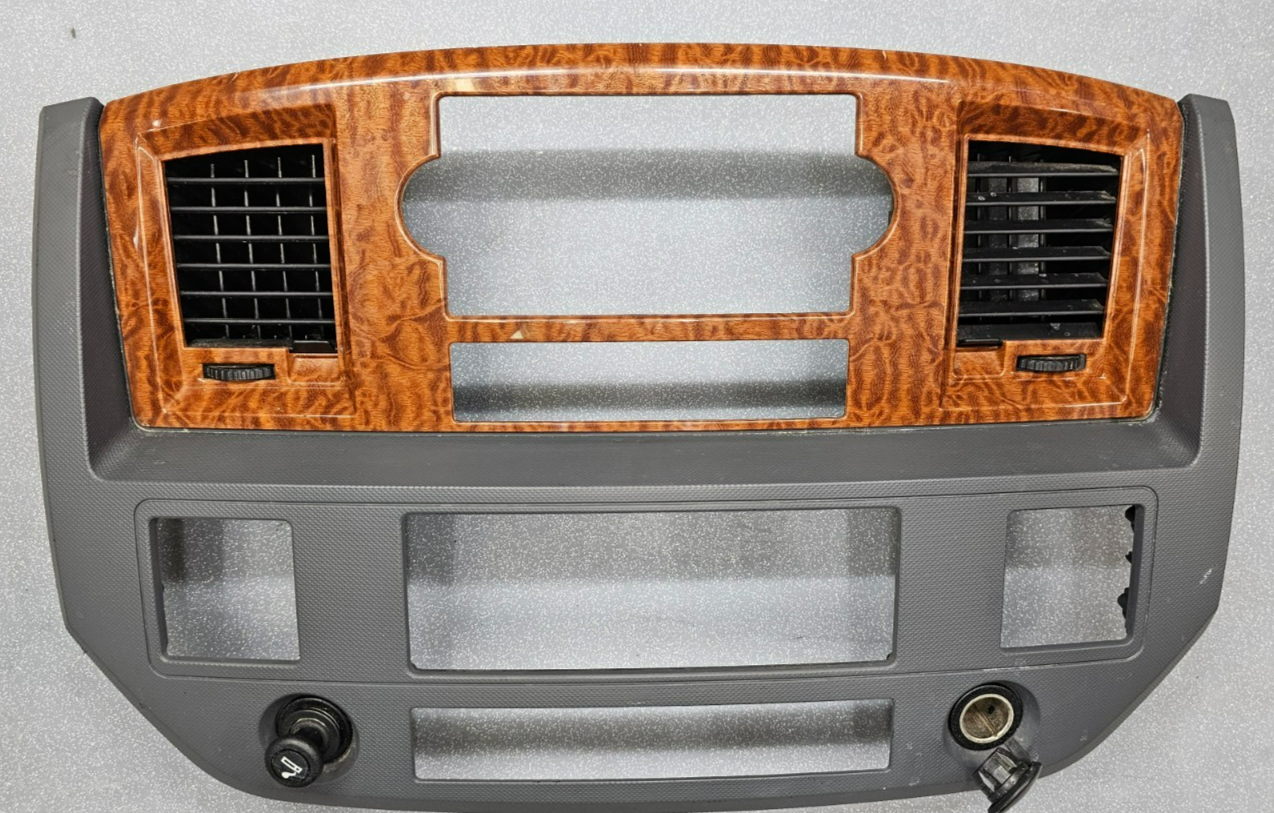 🔥06-08 Dodge RAM Dash RADIO Stereo Bezel Climate Trim Panel Grey/woodgrain
