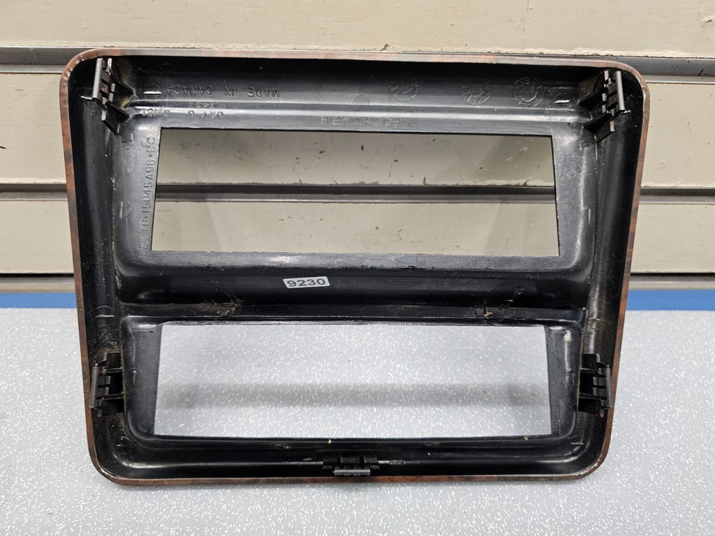 87-91 Ford F150 F250 Bronco Center Dash Radio Stereo Bezel Trim Panel Wood/Black