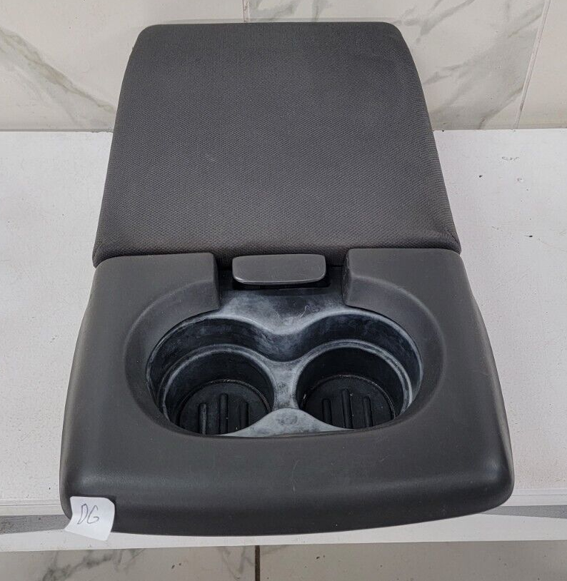 04-08 Ford F-150 Jump Seat Center Console Armrest Cup Holder Cloth Dark Gray JS1