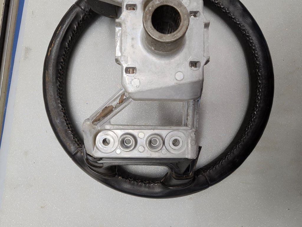 🔥1992-1996 FORD Bronco F150 F250 F350 Leather Steering Wheel w/Cruise Black