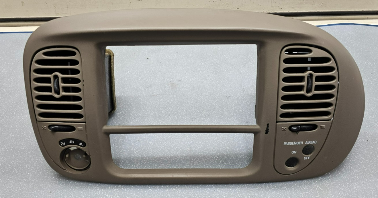 🔥97-03 Ford F150 Center Dash AM FM Radio Climate Trim Stereo BEZEL Panel TAN