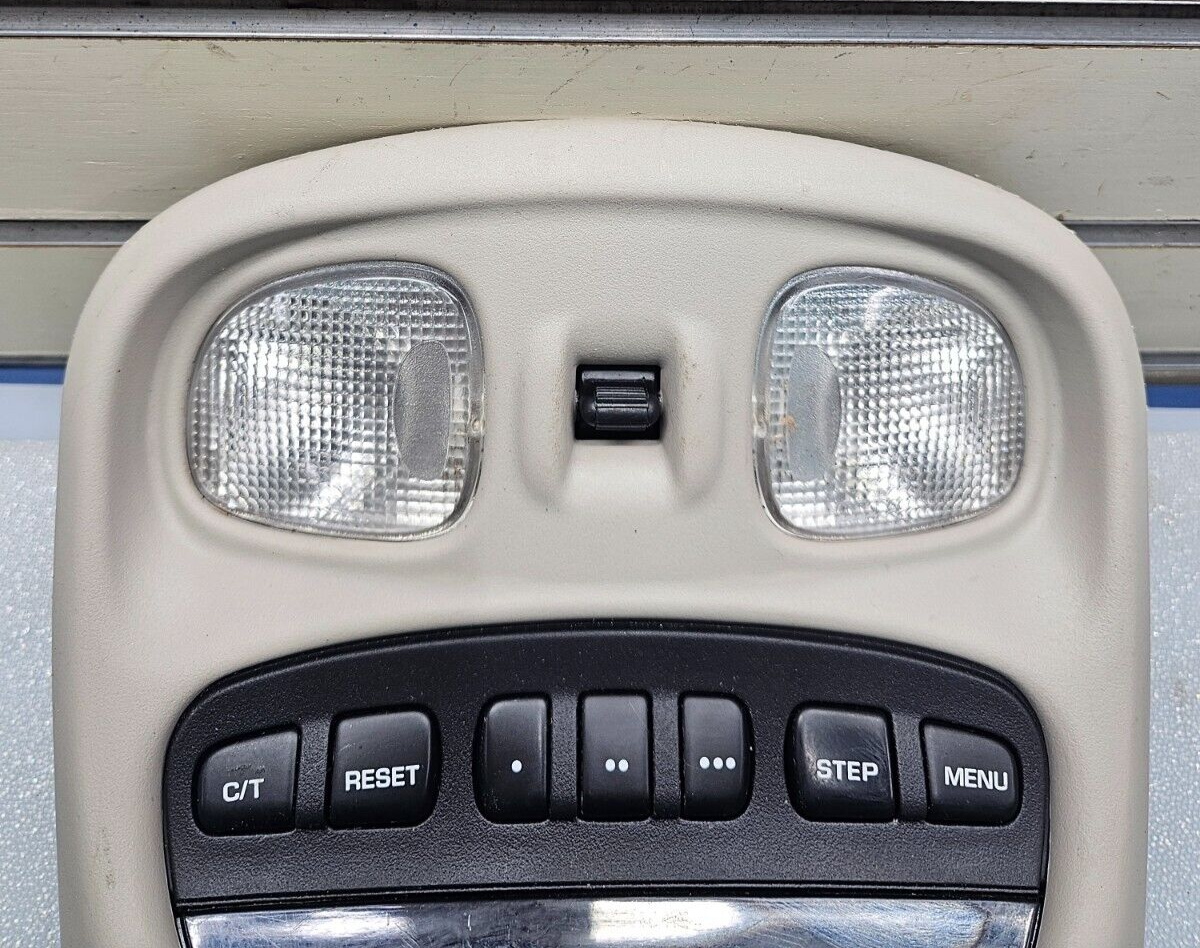 🔥99-04 Jeep Grand Cherokee Overhead Console Interior Dome Map Light Storage TAN
