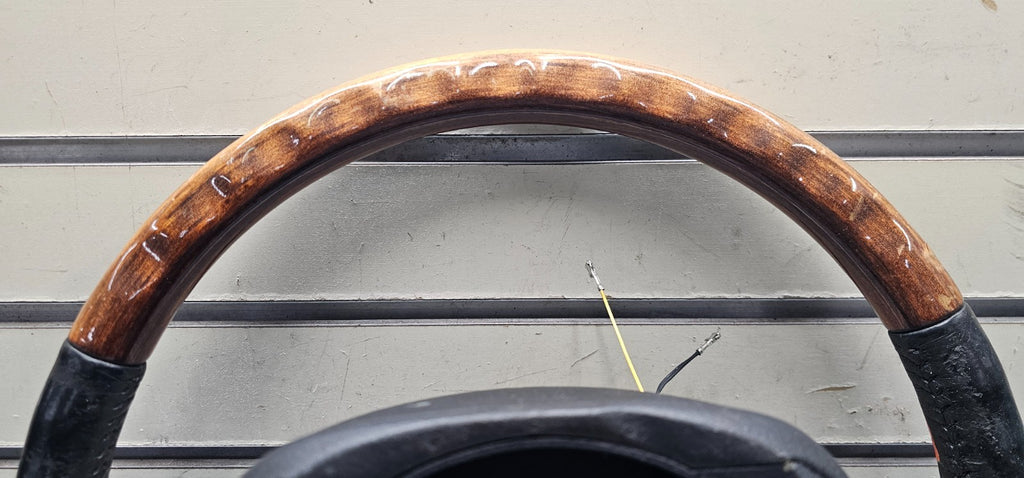 🔥98-04 Grand Marquis Crown Victoria Town Car Driver Steering Wheel Leather WOOD