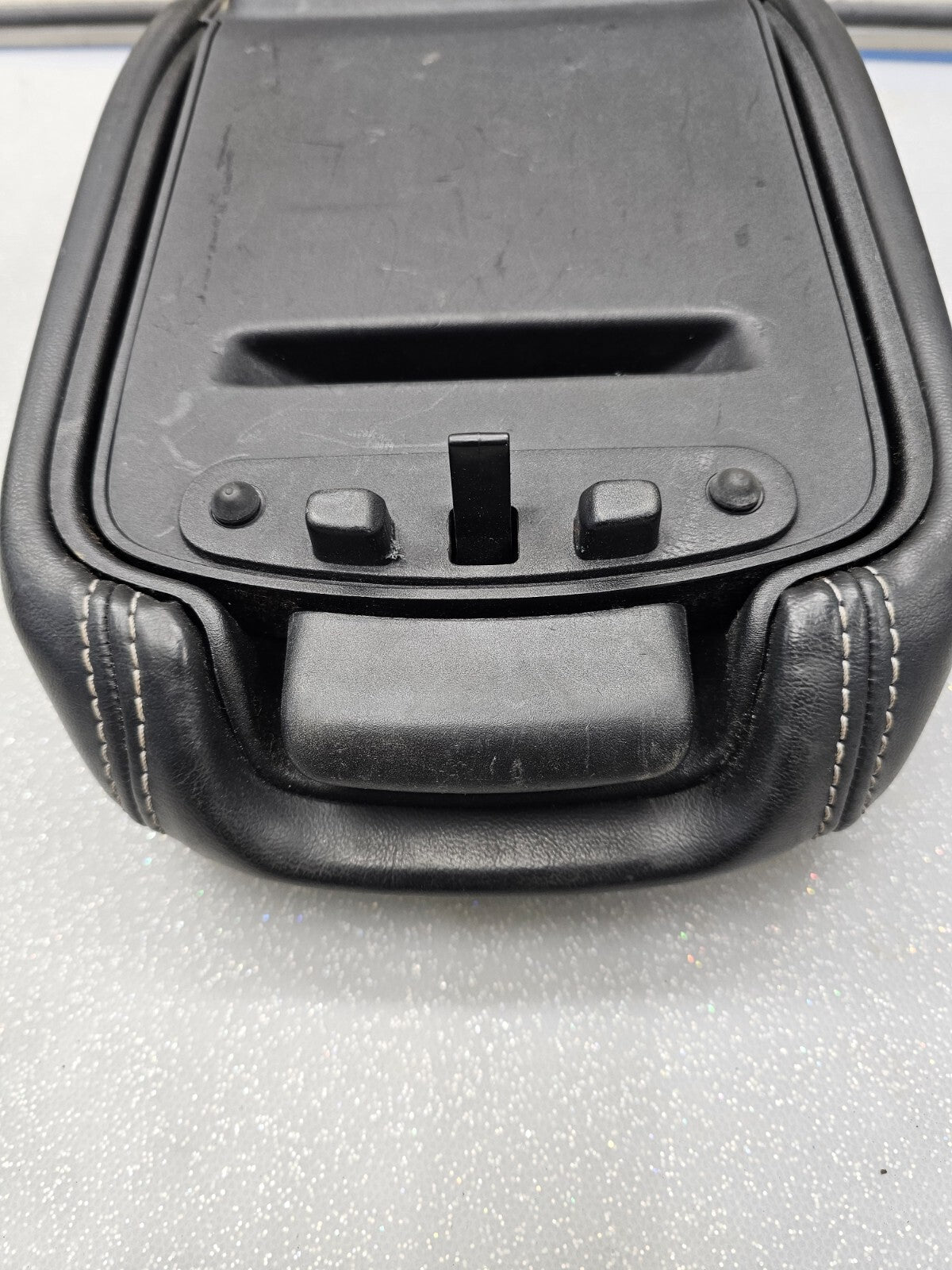 🔥13-16 DODGE DART FRONT CENTER CONSOLE ARM REST LID LEATHER BLACK TOP PAD COVER