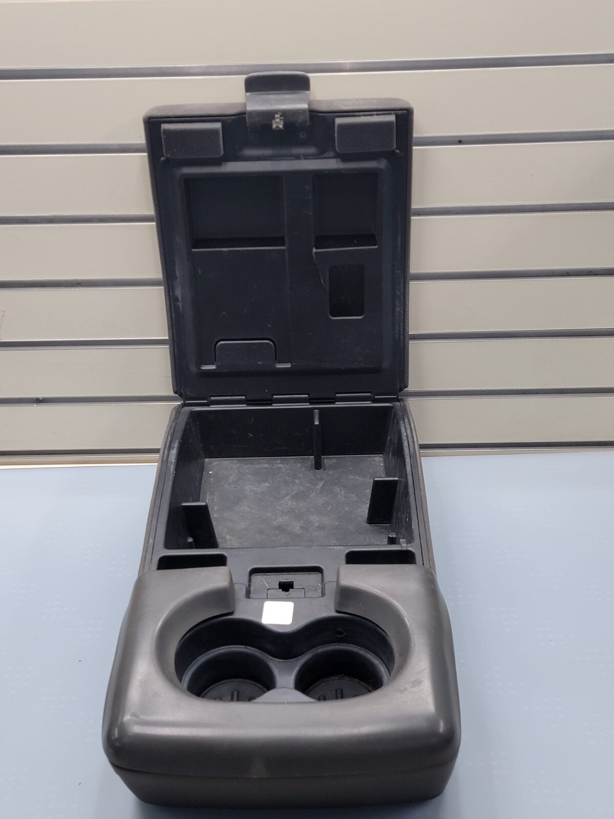 04-08 Ford F-150 Jump Seat Center Console Armrest CupHolder Cloth dark gray JS1