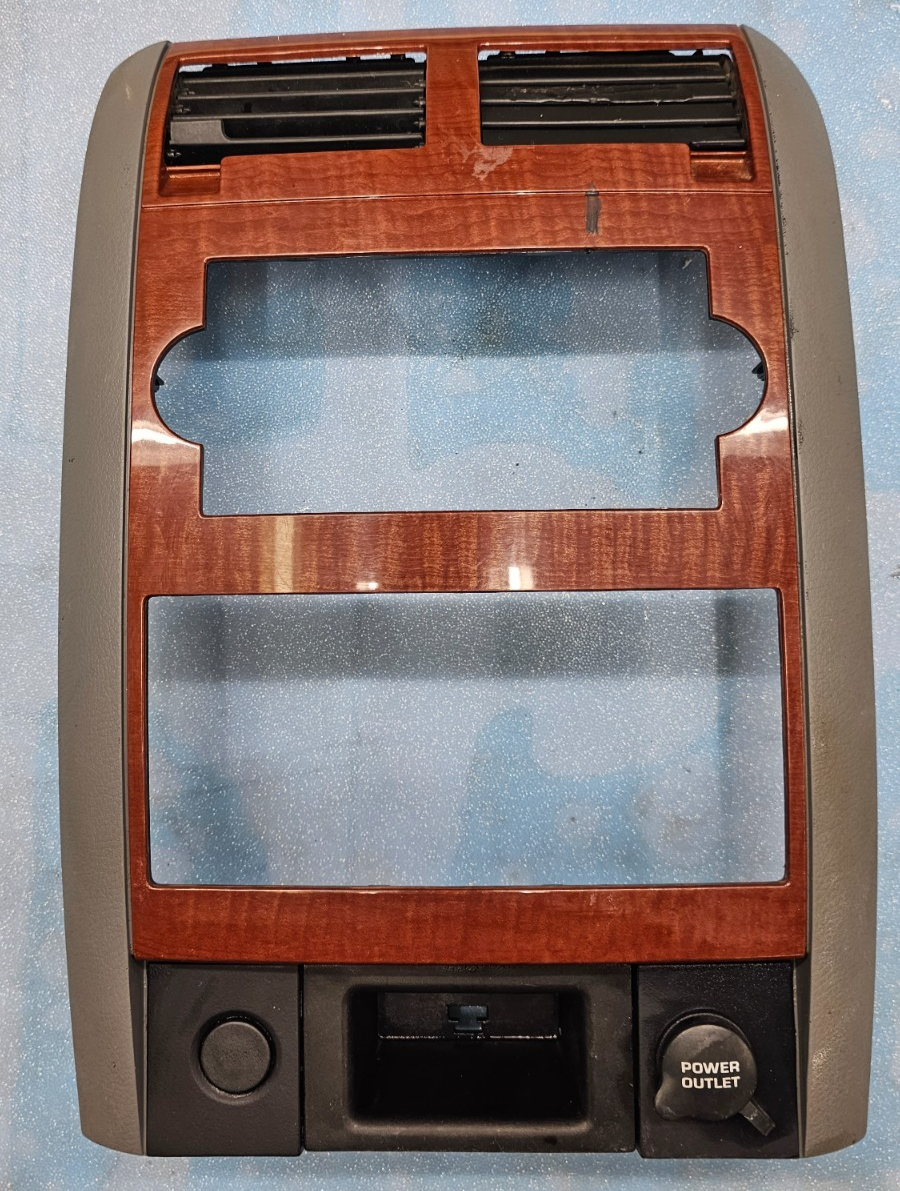 🔥04-09 Durango Aspen Dash AM FM Radio Stereo Climate Bezel Trim Panel Wood