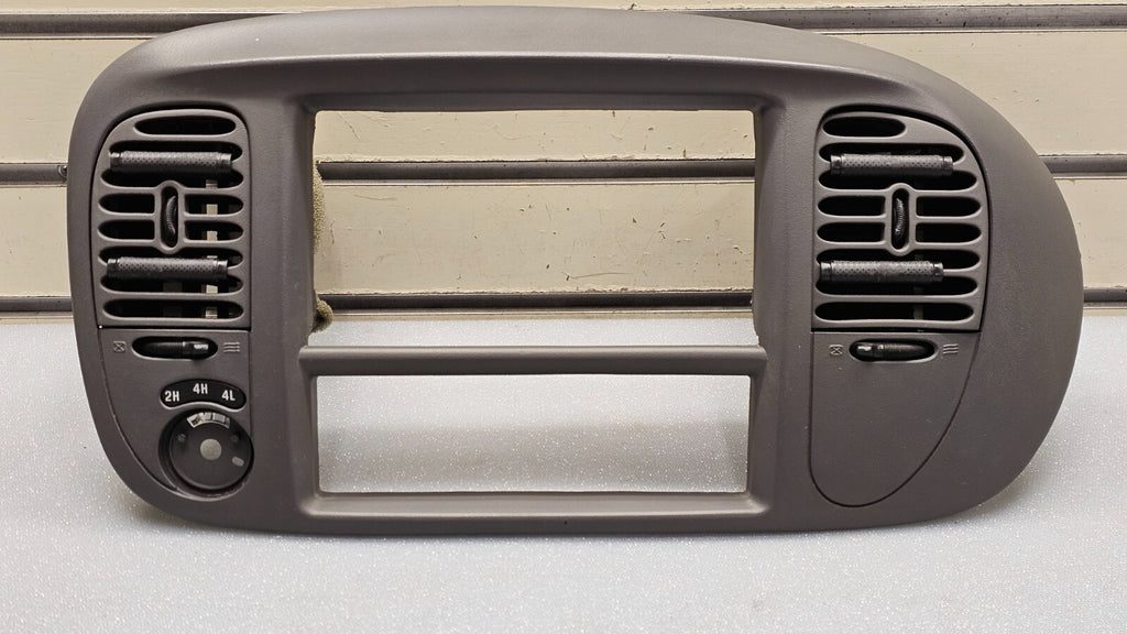 🔥97-03 Ford F150 Center Dash AM FM Radio Climate Trim Stereo BEZEL Panel DK Tan