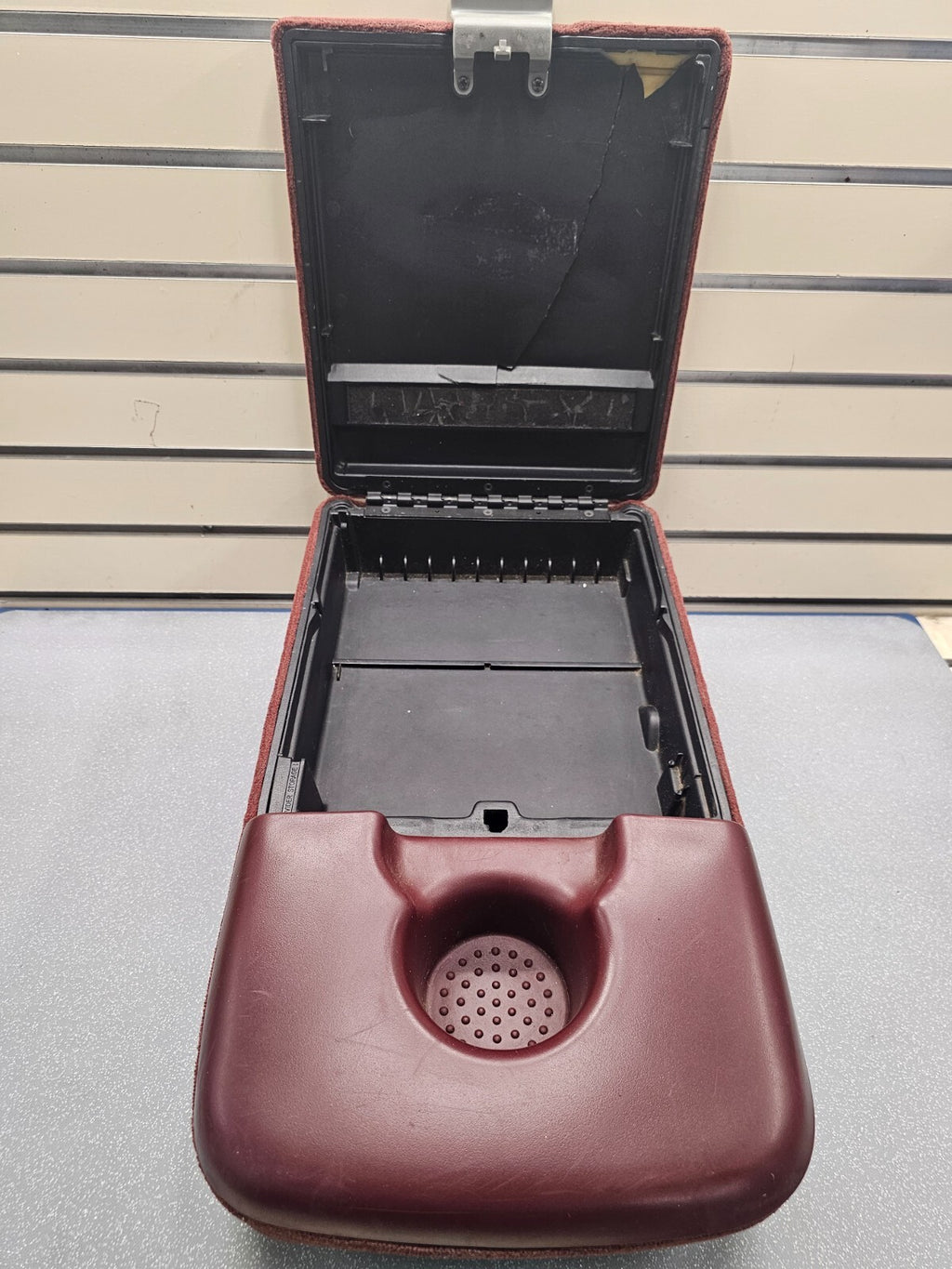 97-03Ford F150 Center Console JUMP SEAT Armrest Cloth/Leather cup holder Red JS6