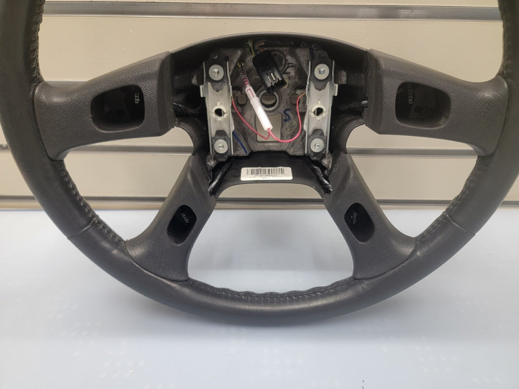 02-09 Trailblazer Envoy03-06 SILVERADO SIERRA YUKON STEERING WHEEL LEATHER BLACK