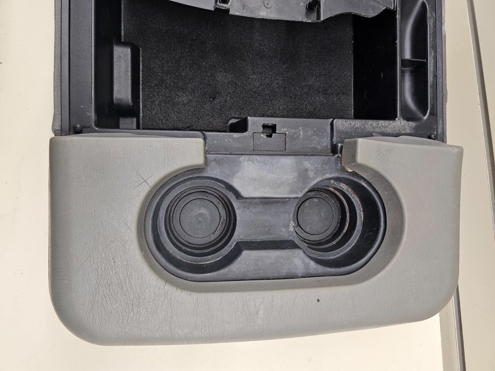 🔥99-10 Ford F250 F350 Center Console JUMP SEAT Storage Arm Rest CLOTH GRAY JS3