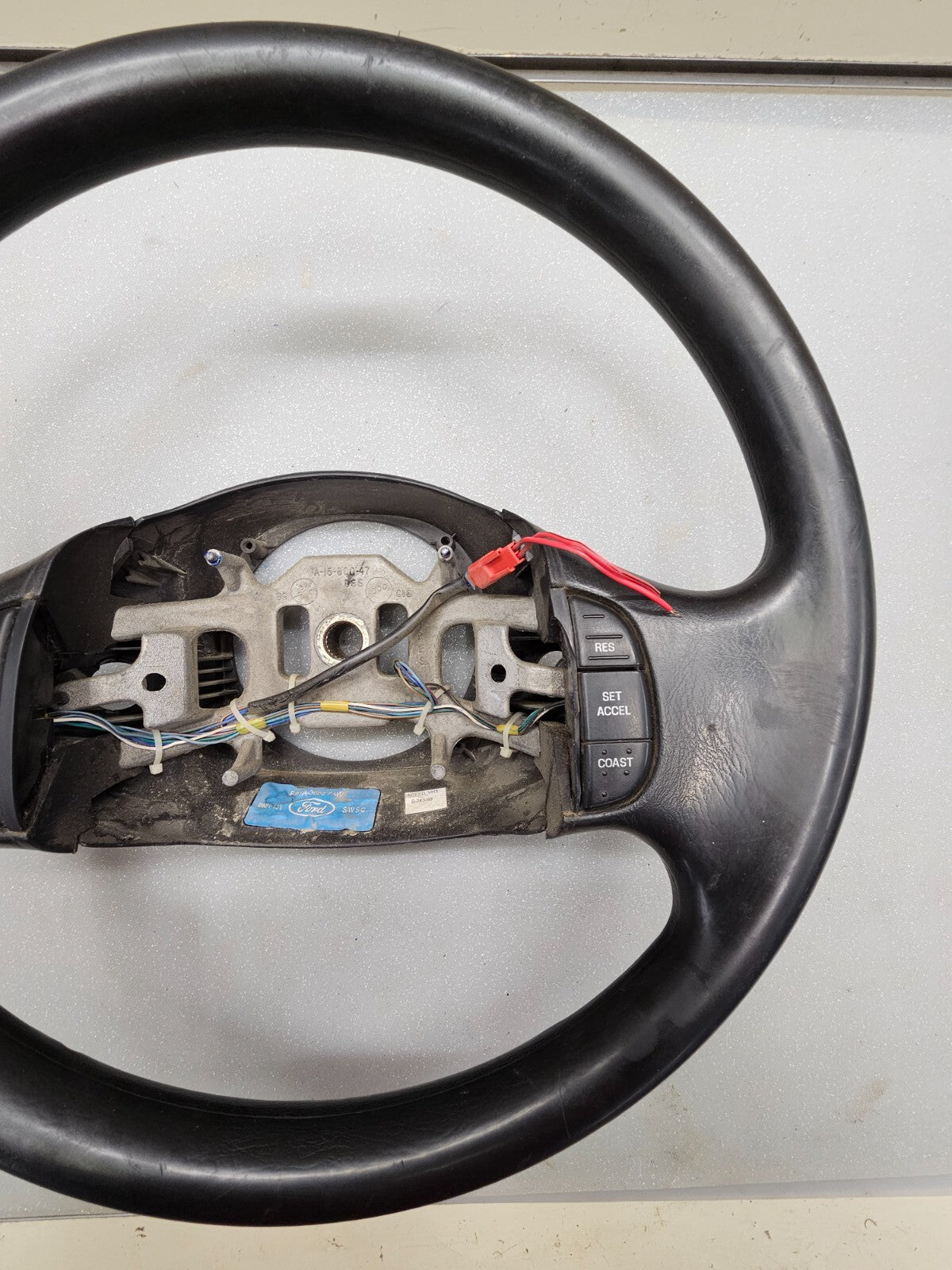 99-07 FORD F250 F350 SUPER DUTY PICKUP Steering Wheel Leather Column Black Shift