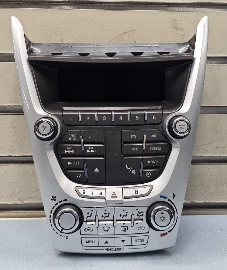 10-11 Equinox Terrain AM FM Radio Stereo Climate Control Trim Panel Bezel SILVER