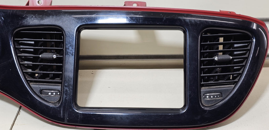 🔥13- 16 DODGE DART CLUSTER RADIO BEZEL WITH NAVIGATION DISPLAY SCREEN black/red