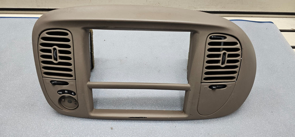 🔥97-03 Ford F150 Center Dash Radio Stereo Climate BEZEL Trim Panel Line Tan B1
