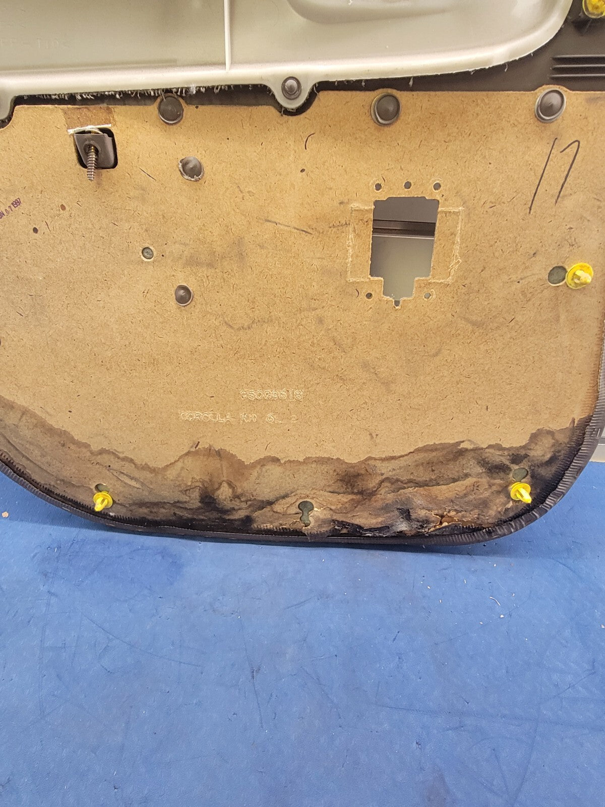 🔥93-97 Toyota Corolla Passenger Right Rear Door Panel OEM dark Tan/Tan Cloth