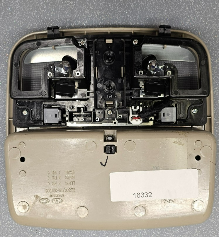 06-10 Hyundai Sonata Overhead Console Dome Map Light Lamp Storage Assembly Gray