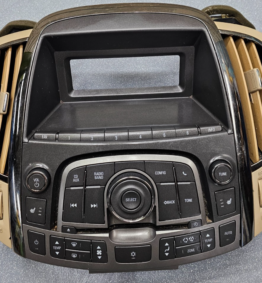 🔥10-12 ALLURE LACROSSE DASH FM RADIO STEREO DISPLAY BEZEL CLIMATE CONTROL TAN