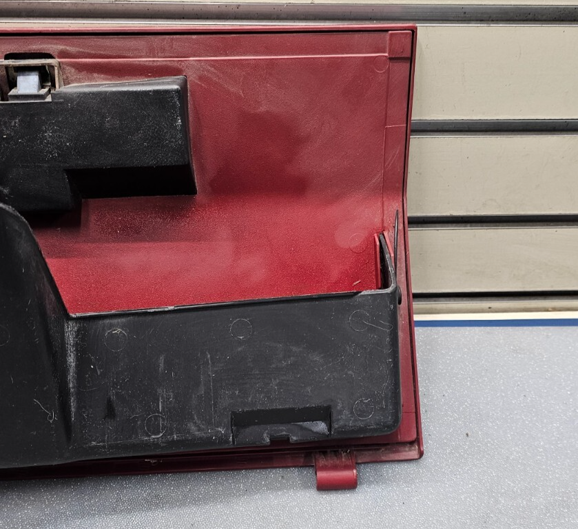 87-91 Ford F150 F250 F350 Dash Glove Box Storage Compartment Panel Assembly Red