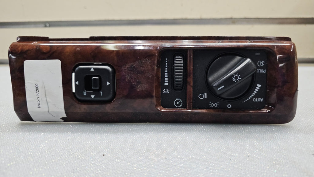 🔥00-02 Lincoln LS Dash Headlight Lamp Control Switch Assembly Woodgrain