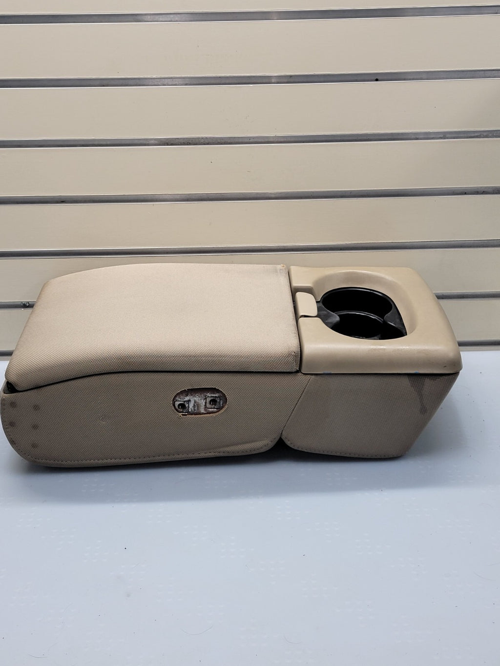 04-08 Ford F-150 Jump Seat Center Console Armrest w/2 Cup Holder Cloth Tan JS1