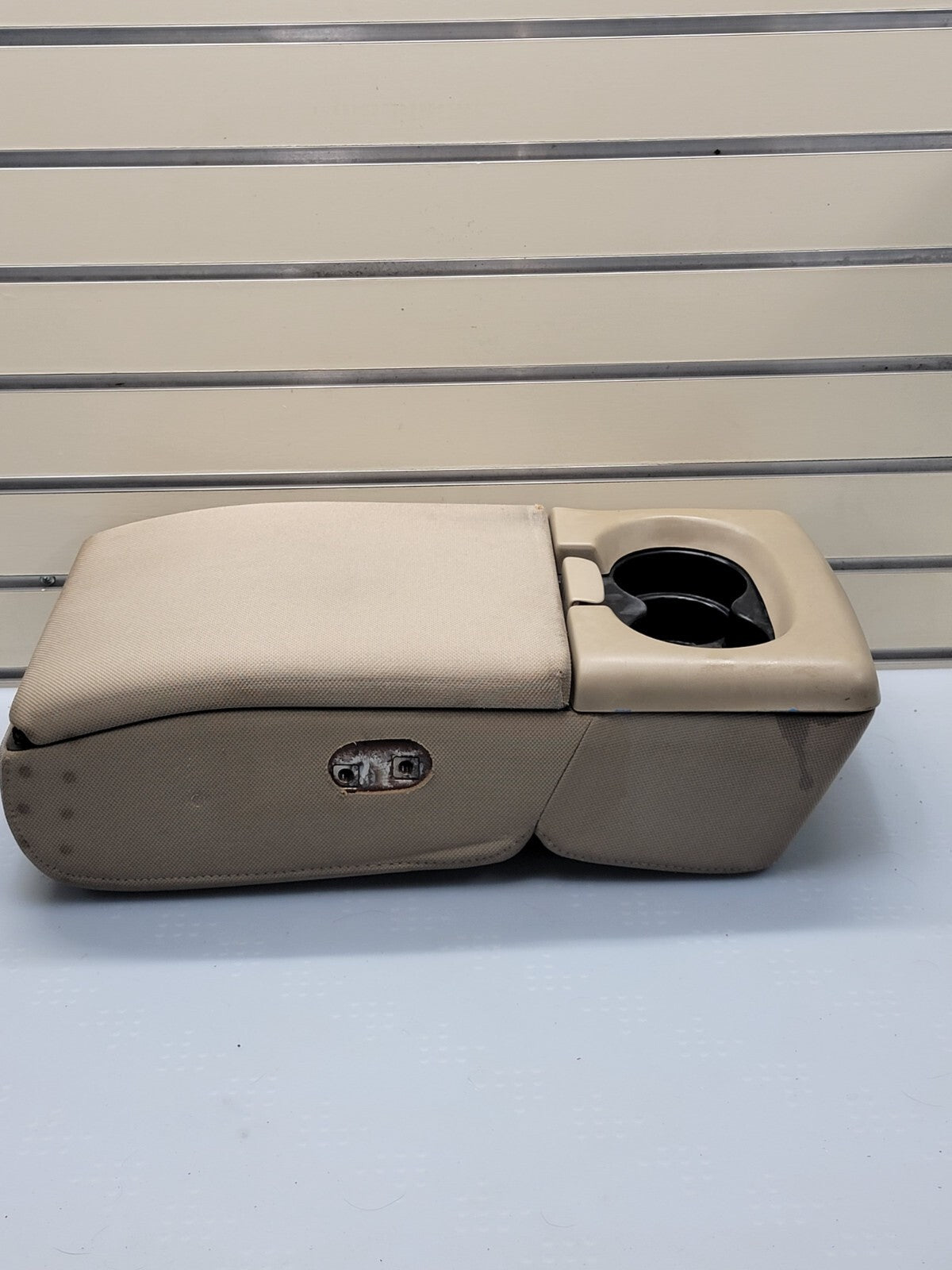 04-08 Ford F-150 Jump Seat Center Console Armrest w/2 Cup Holder Cloth Tan JS1