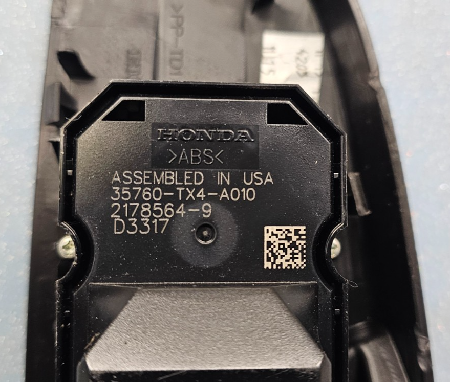 🔥2016-2018 ACURA RDX FRONT RIGHT PASSENGER SIDE MASTER WINDOW SWITCH OEM BLACK