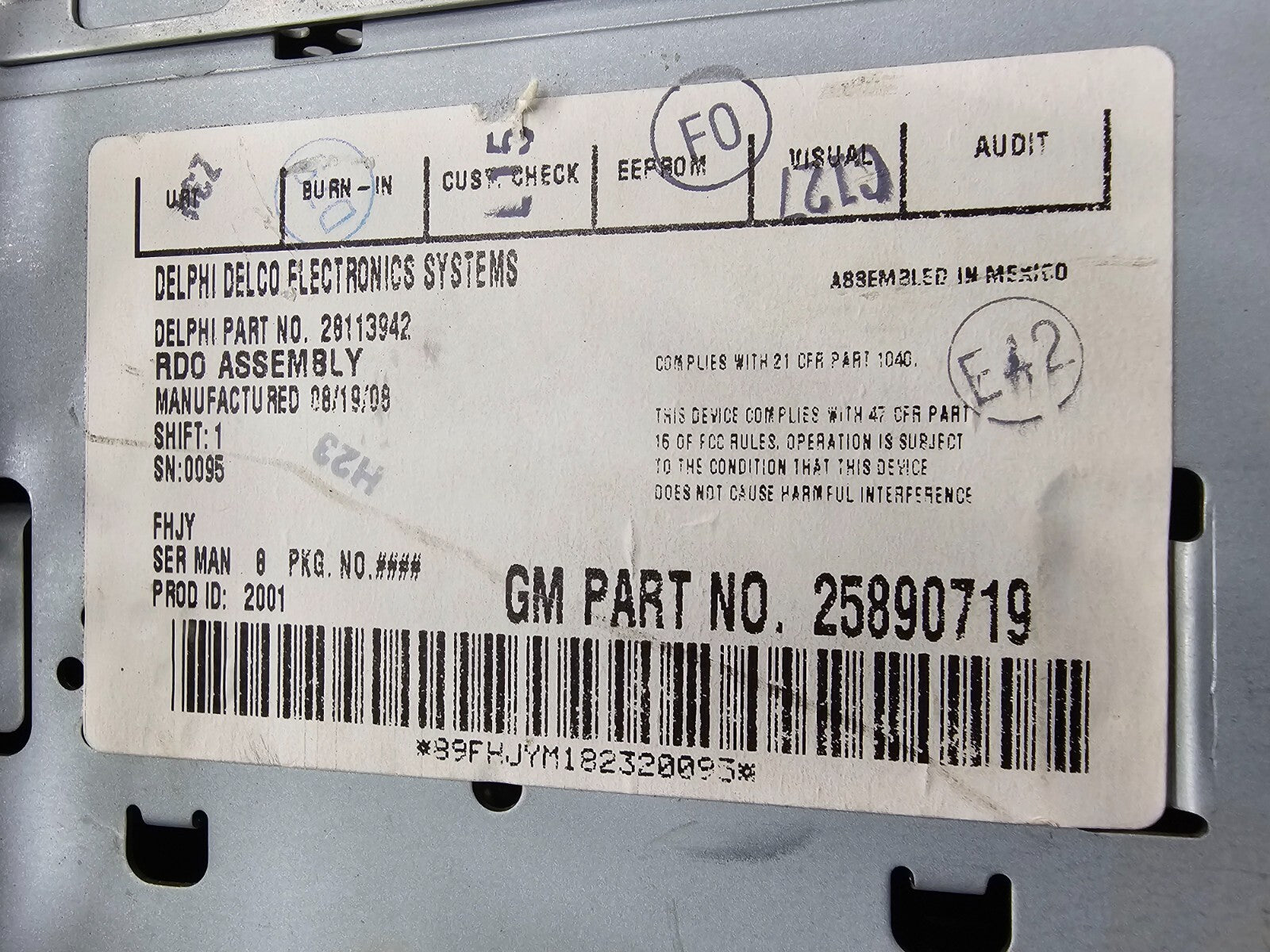 🔥2008-2009 Pontiac G6 AM FM CD Radio Receiver Opt UBK