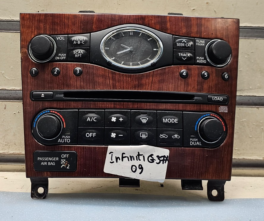 🔥07-08 Infiniti G35 Dash AC A/C HVAC Heater Temperature Climate Control Wood
