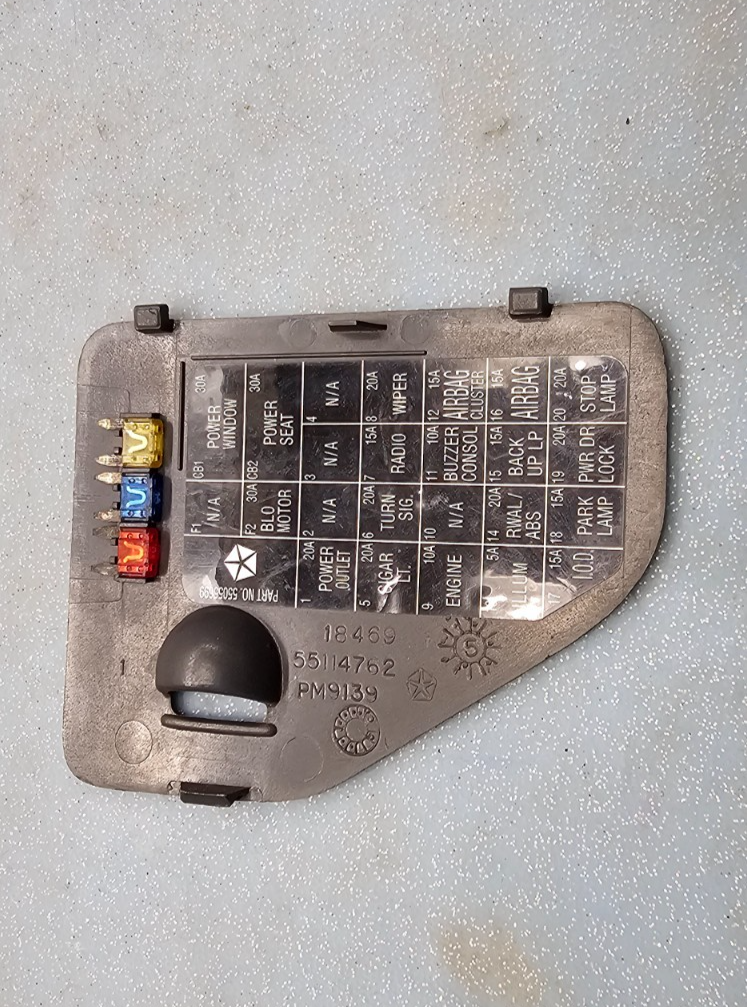 🔥94-97 Dodge Ram 1500 2500 3500 Dash Fuse Box Panel Door Cover Lid Cap Black