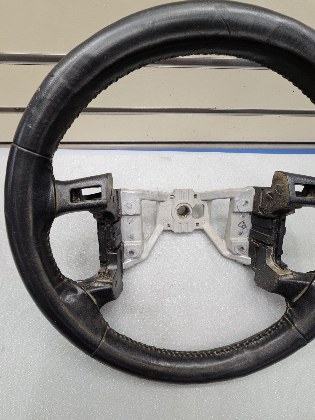 🔥1992-1996 FORD Bronco F150 F250 F350 Leather Steering Wheel w/Cruise Black