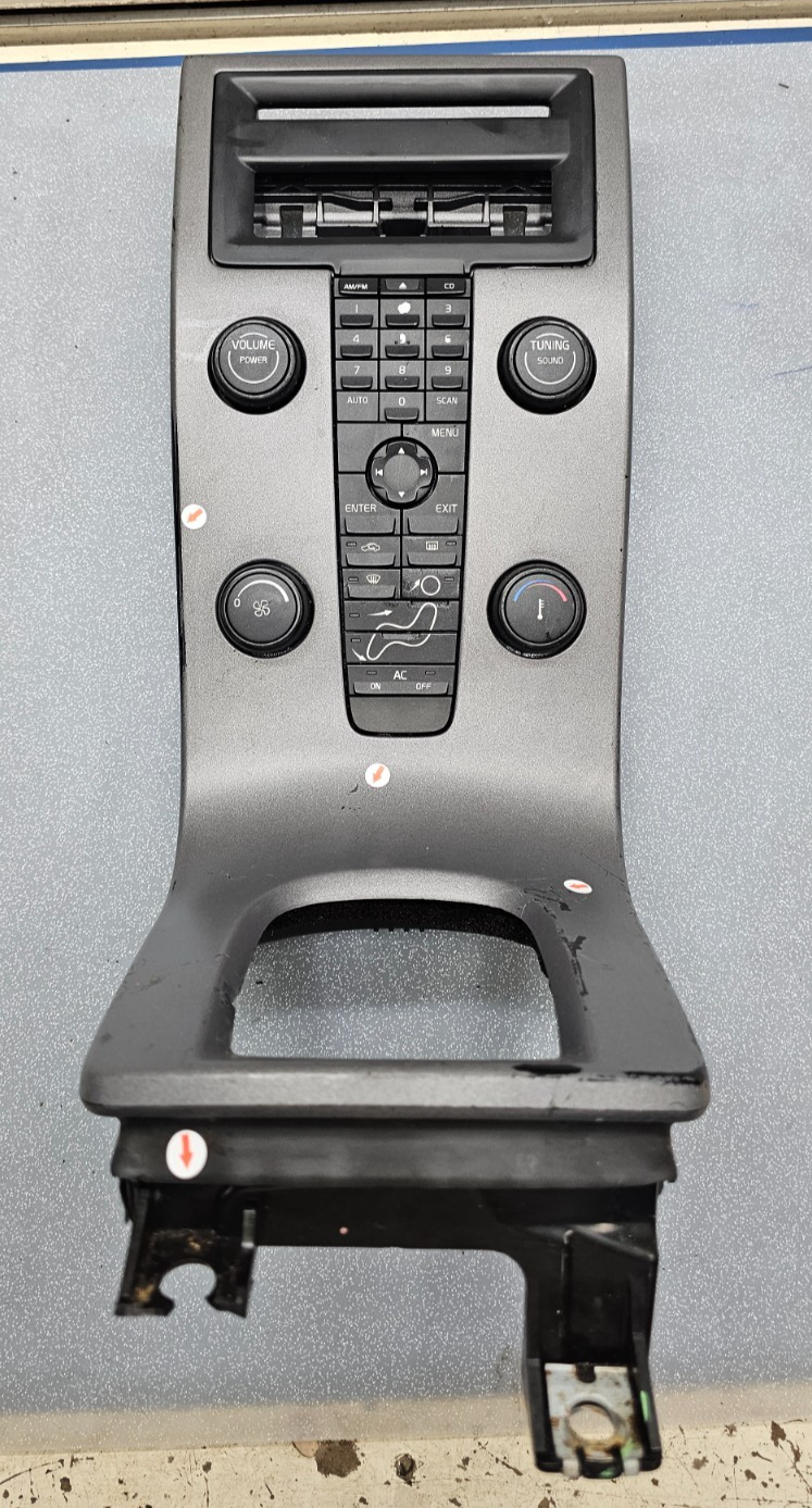 🔥04-07 VOLVO S40 C30 V50 DASH TRIM BEZEL W/AC/HEATER CONTROL PANEL GRAY