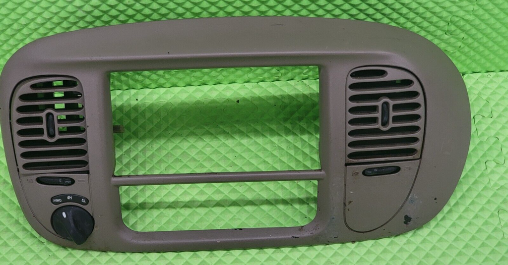 97-03 Ford F150 Center Dash Radio Climate BEZEL Panel A4WD 4H 4L Line LT Tan B1