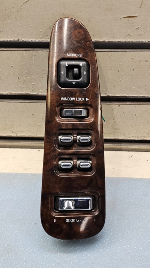 🔥98-02 LINCOLN TOWN CAR LEFT DRIVER MASTER POWER WINDOW SWITCH ASSEMBLY WOOD