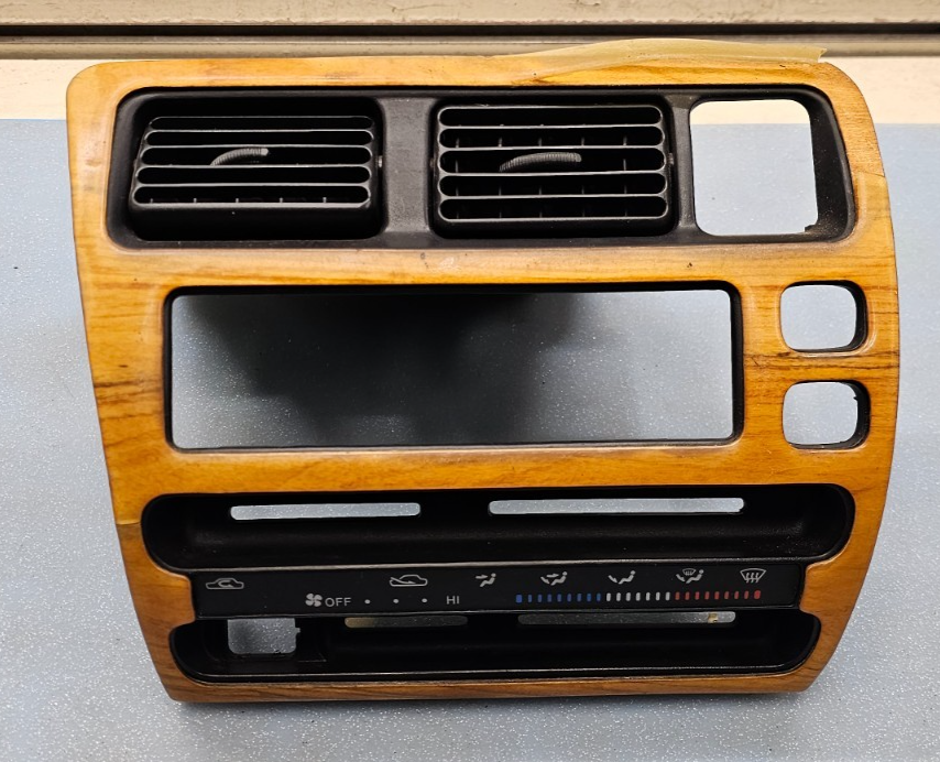 🔥93-97 Corolla Dash Cliamate Control AM FM Radio Stereo Bezzel Trim Panel Wood