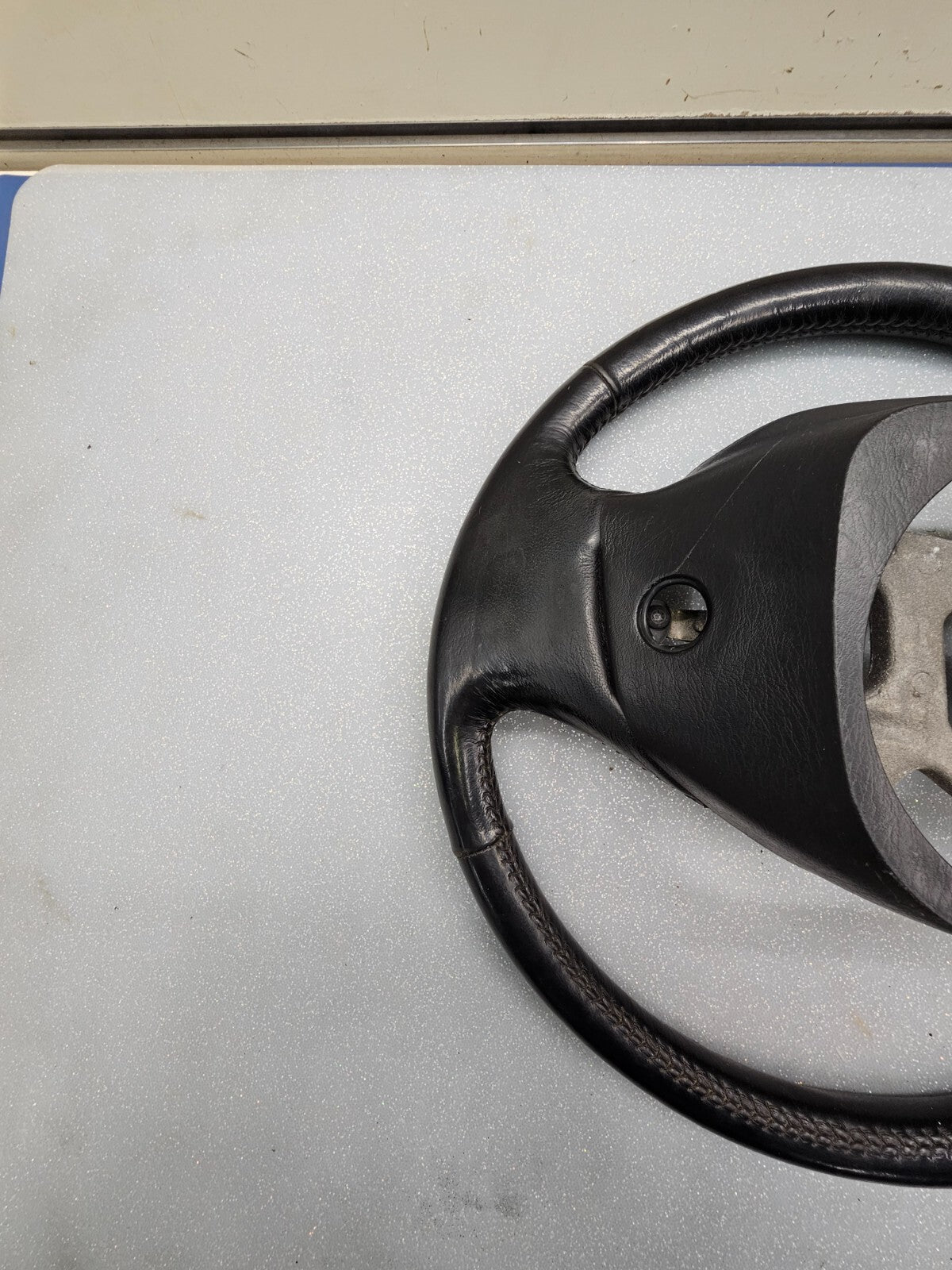 🔥1997-2003 Ford F-150 F-250 EXPEDITION Leather Steering Wheel Cruise Black OEM