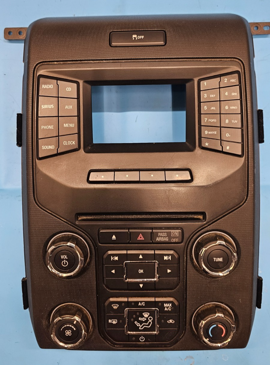 🔥13-14 Ford F150 Dash AM FM  Radio Stereo Display Climate Control Bezel Black